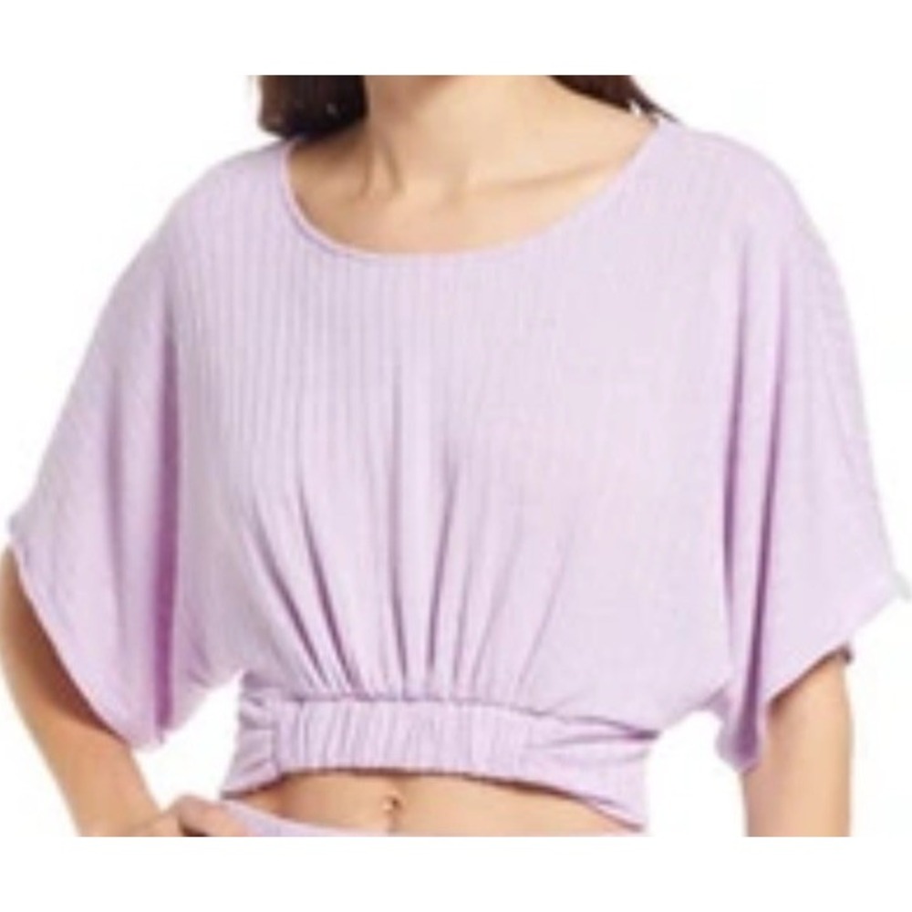 Free People Kelsey Ribbed Lavender Top Size S
